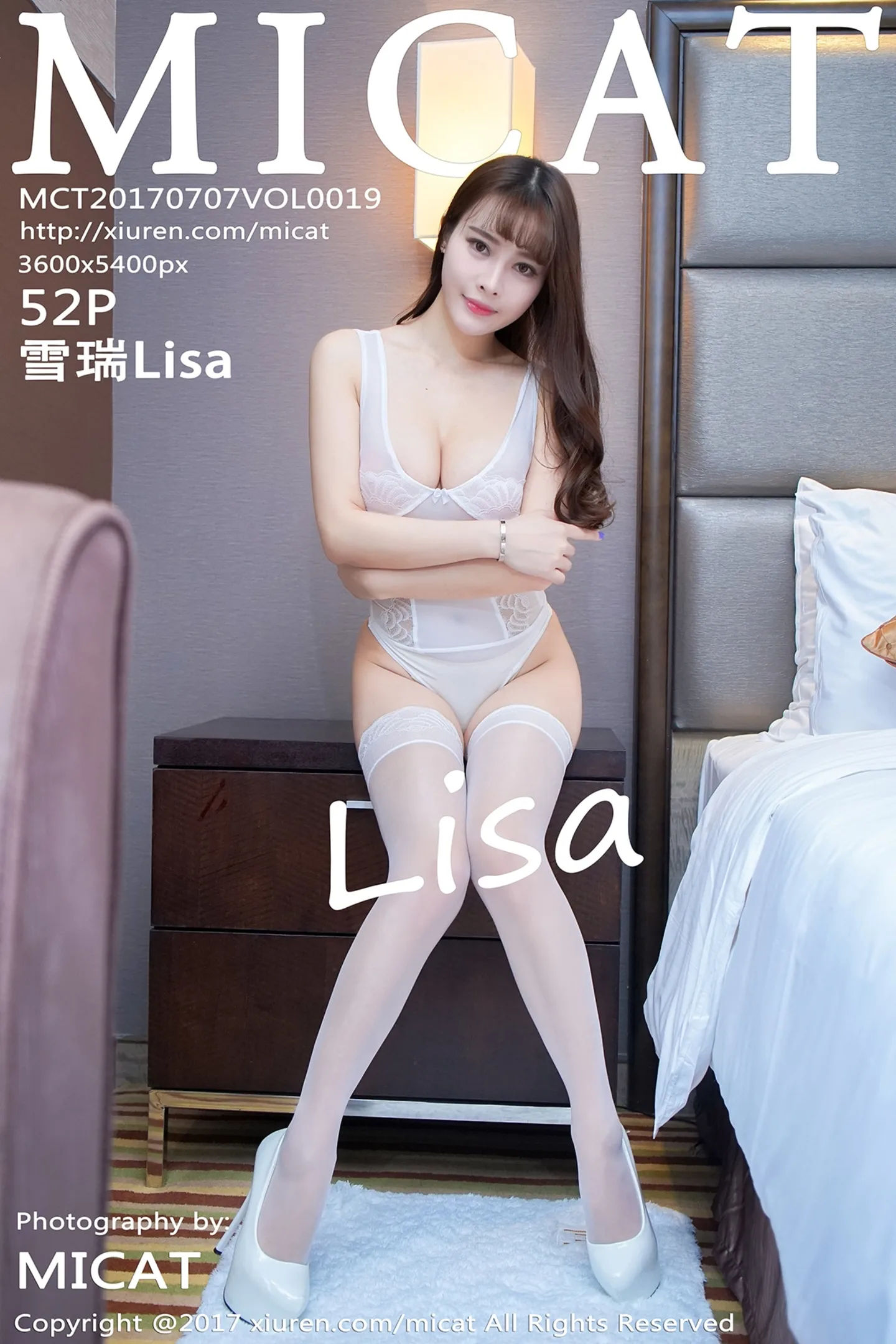 [MICAT猫萌榜]Vol.019_嫩模雪瑞Lisa白色高叉连体内衣吊带白丝袜火辣诱惑写真52P-秀人网 - XiuRen.Space